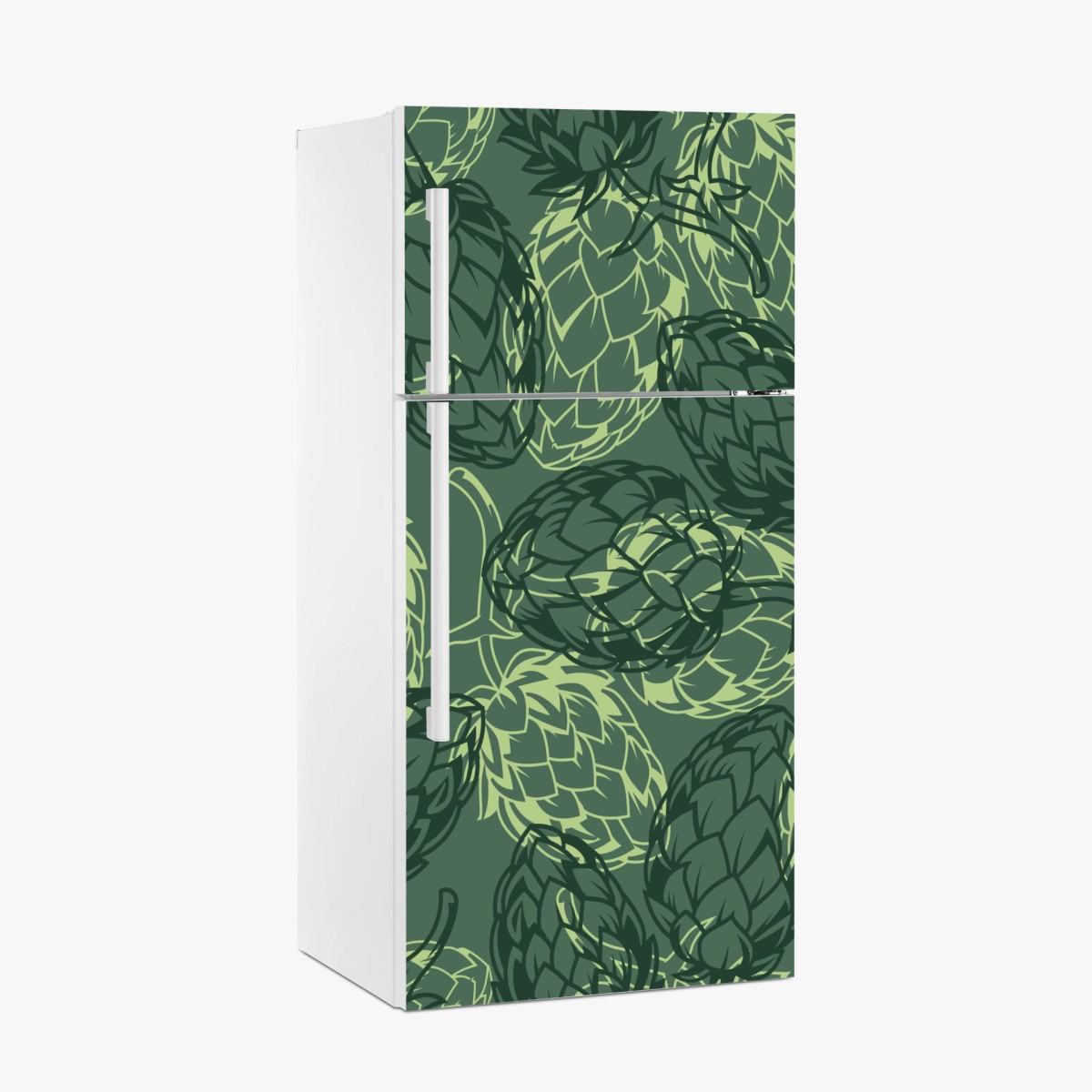 Kühlschrankaufkleber grünes hopfenmuster – Pixers®