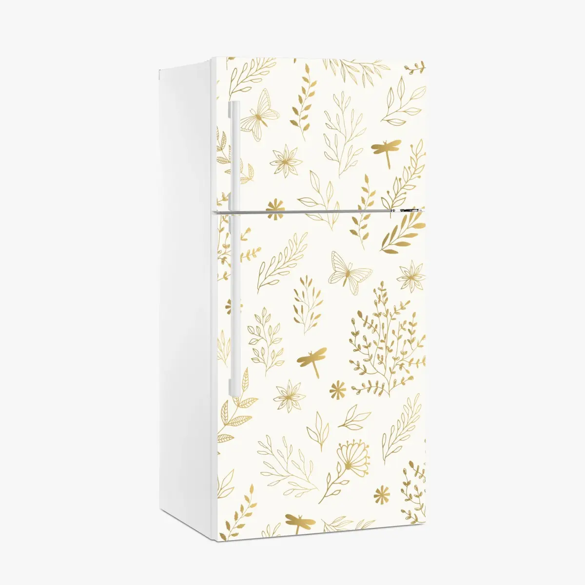 Kühlschrankaufkleber goldenes botanisches muster – Pixers®