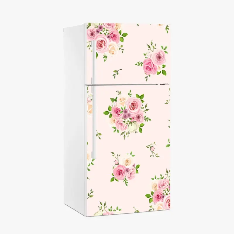 Kühlschrankaufkleber zartes rosenmuster in pastellrosa
