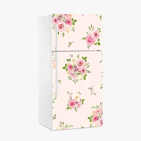 Kühlschrankaufkleber zartes rosenmuster in pastellrosa