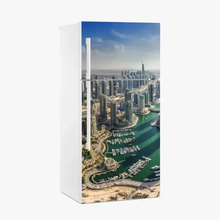 Kühlschrankaufkleber Dubai Marina panorama skyline – Pixers®