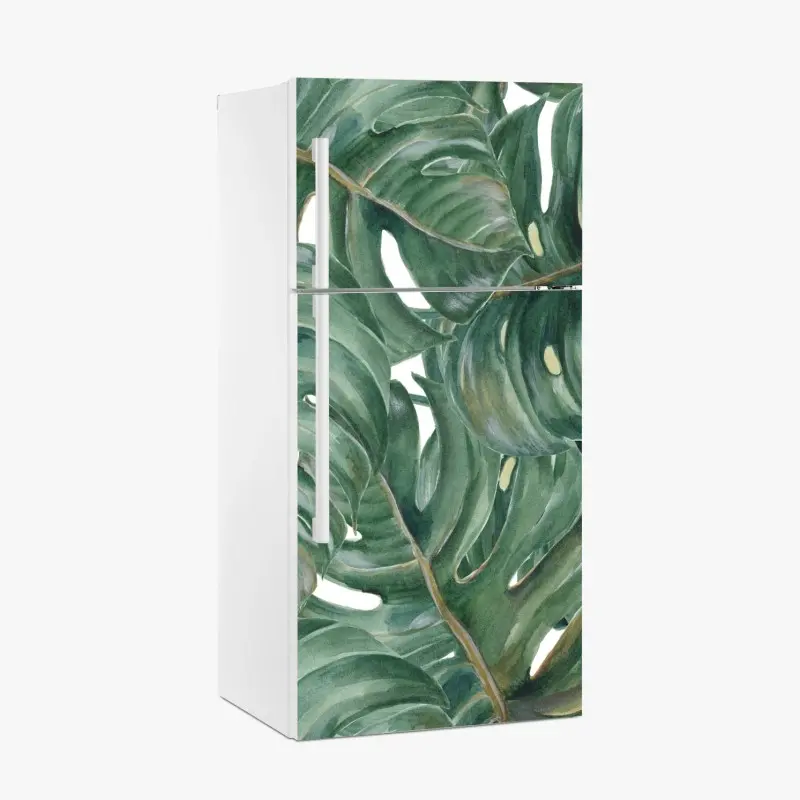 Kühlschrankaufkleber monstera blätter in aquarell
