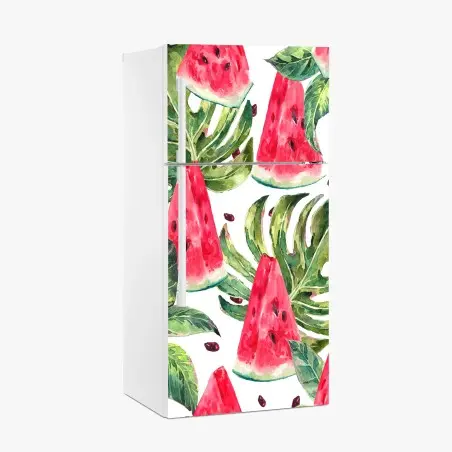 Kühlschrankaufkleber aquarell wassermelonen sommermuster – Pixers®