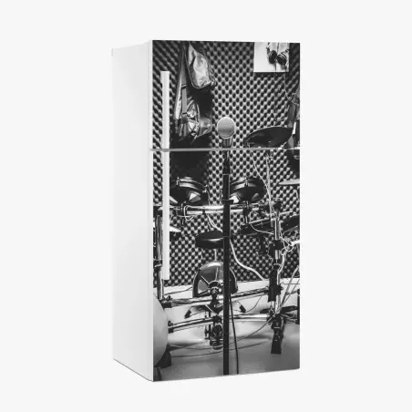 Kühlschrankaufkleber monochromes musikstudio – Pixers®