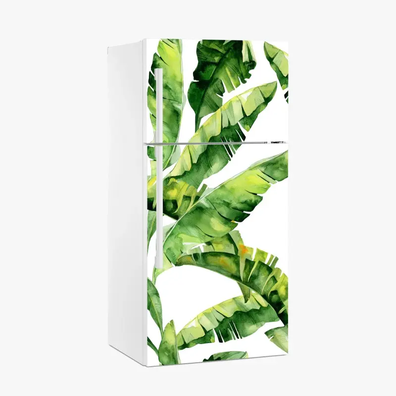 Kühlschrankaufkleber tropisches bananenblatt aquarellmuster