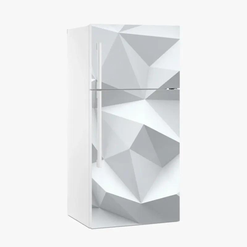 Kühlschrankaufkleber weißes dreidimensionales low-poly geometrisches muster