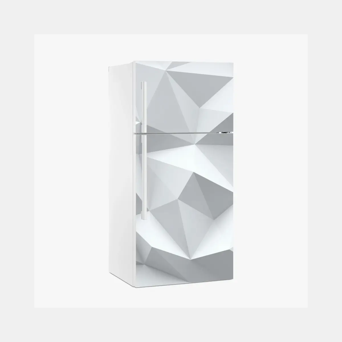 Kühlschrankaufkleber weißes dreidimensionales low-poly geometrisches muster – Pixers®