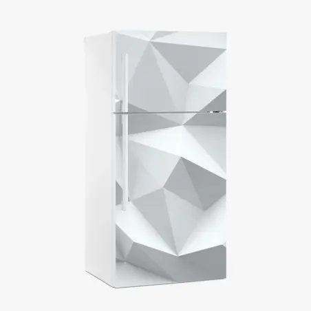 Kühlschrankaufkleber weißes dreidimensionales low-poly geometrisches muster – Pixers®