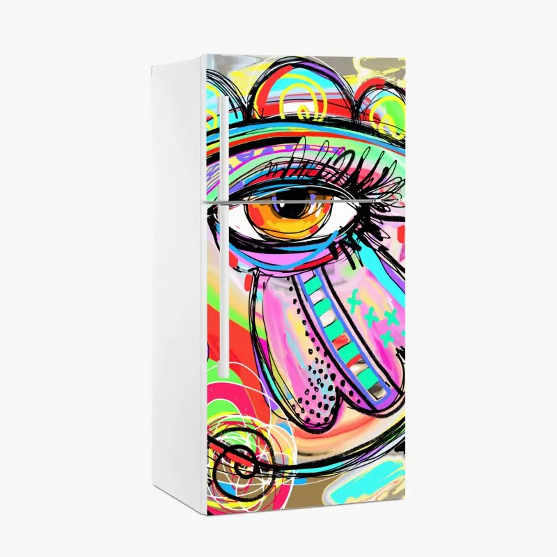 Kühlschrankaufkleber lebhaftes abstraktes auge im pop-art stil