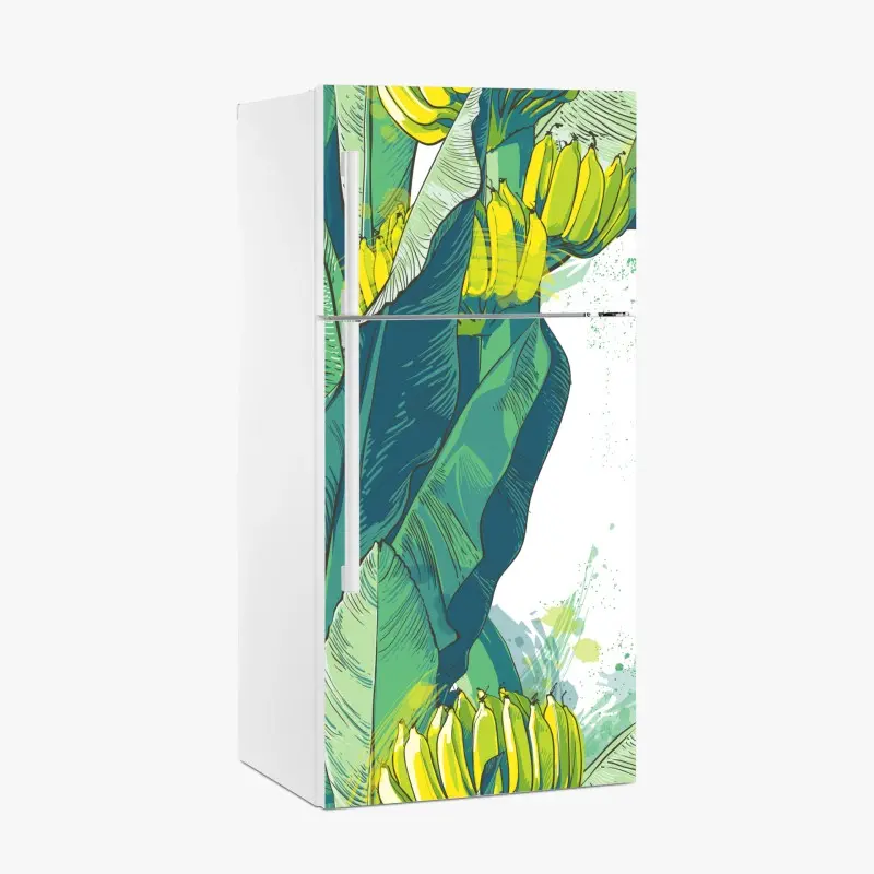 Kühlschrankaufkleber tropische bananenblatt-illustration