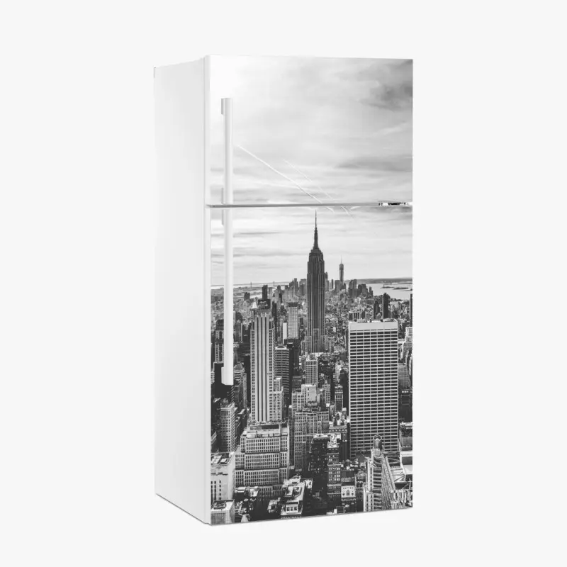 Kühlschrankaufkleber panorama von New York in graustufen