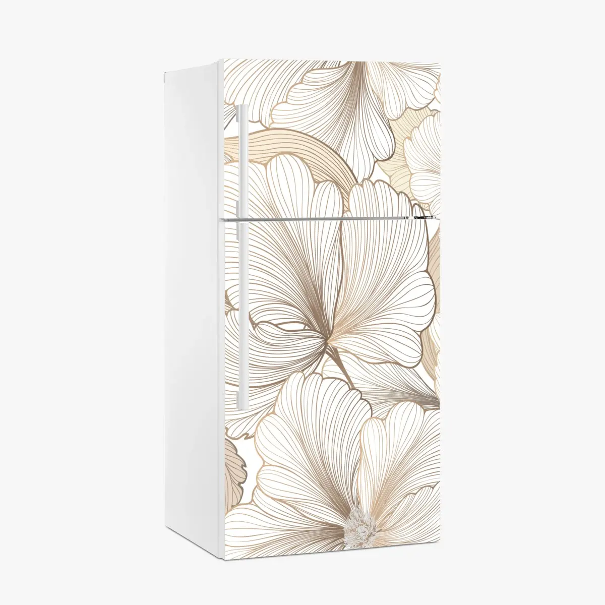 Kühlschrankaufkleber zarte beige blumenillustration – Pixers®