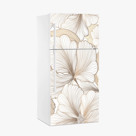 Kühlschrankaufkleber zarte beige blumenillustration – Pixers®