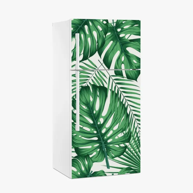 Kühlschrankaufkleber tropisches monstera- und palmblättermuster