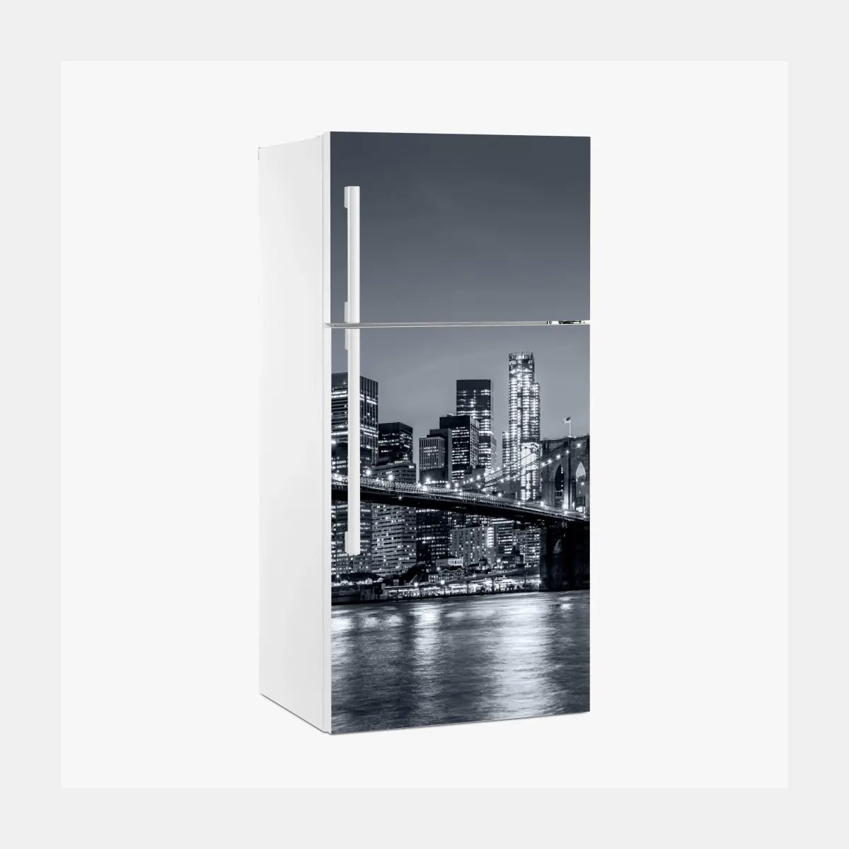 Kühlschrankaufkleber New York skyline bei nacht – Pixers®