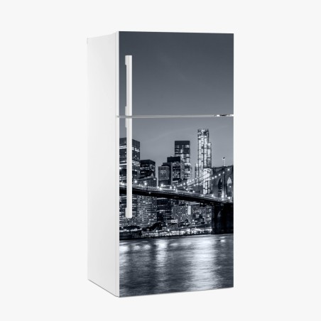 Kühlschrankaufkleber New York skyline bei nacht – Pixers®