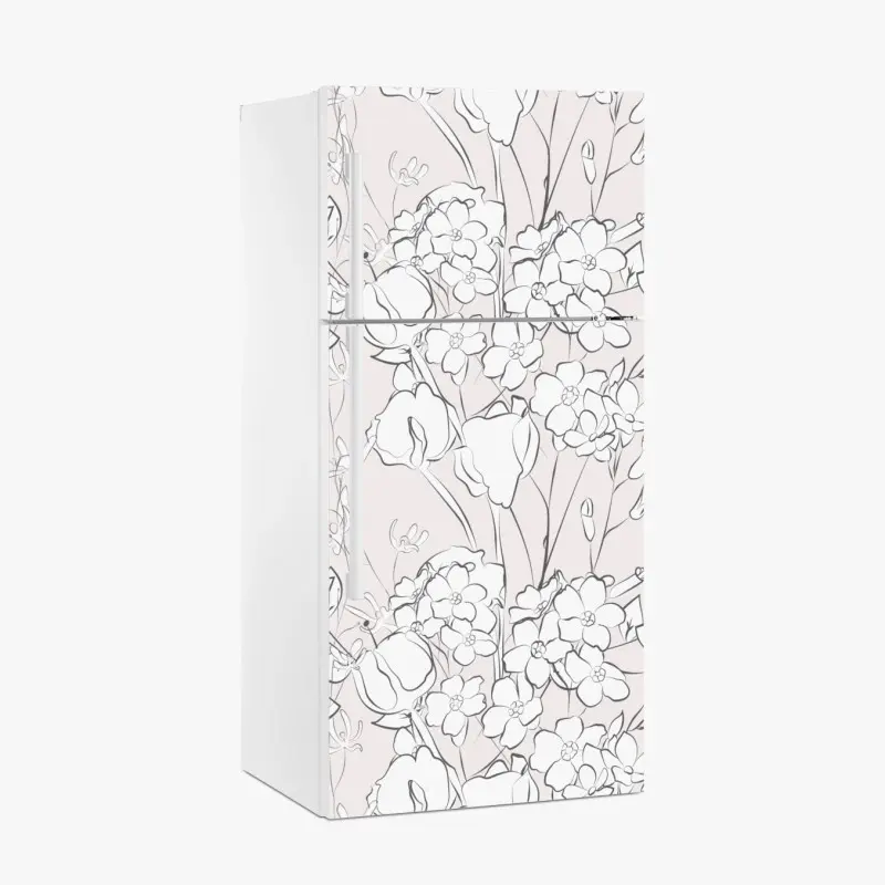 Kühlschrankaufkleber zartes pastellblumenmuster