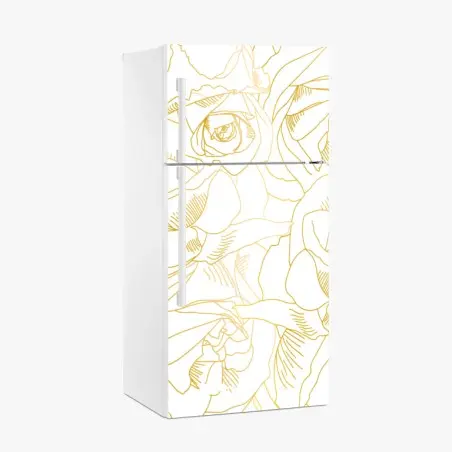 Kühlschrankaufkleber goldene rosen linienzeichnung – Pixers®