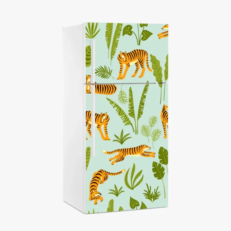 Kühlschrankaufkleber verspieltes tiger dschungel muster