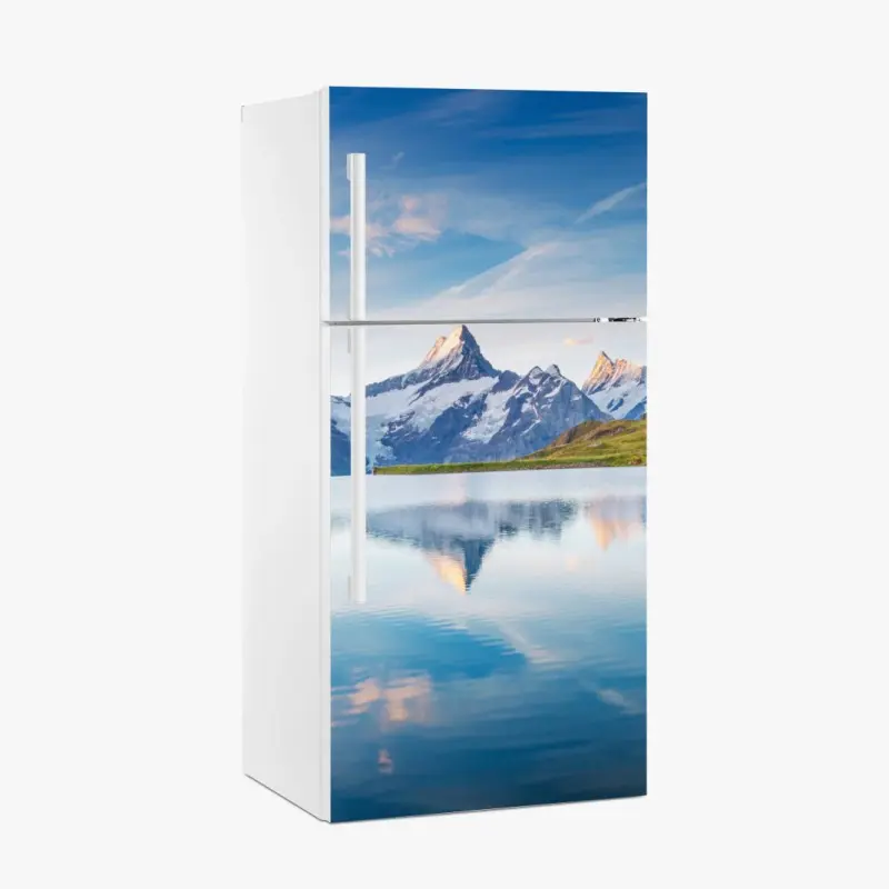 Kühlschrankaufkleber majestätische Alpen-reflexion am Bachalpsee