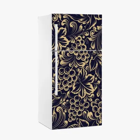 Kühlschrankaufkleber elegantes barockes weintraubenmuster in gold – Pixers®