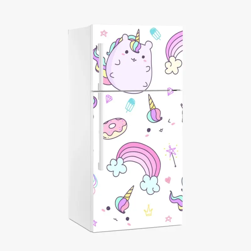 Kühlschrankaufkleber verspieltes pastell-einhorn-katzenmuster