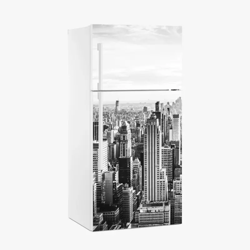 Kühlschrankaufkleber New York panorama in schwarzweiß