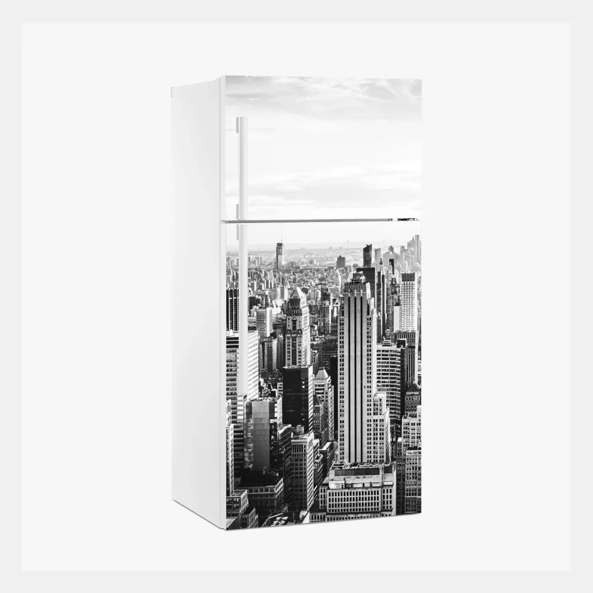 Kühlschrankaufkleber New York panorama in schwarzweiß – Pixers®