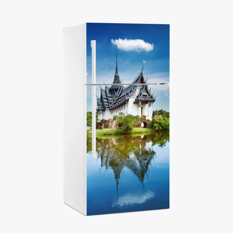 Kühlschrankaufkleber Sanphet Prasat palast am spiegelnden see