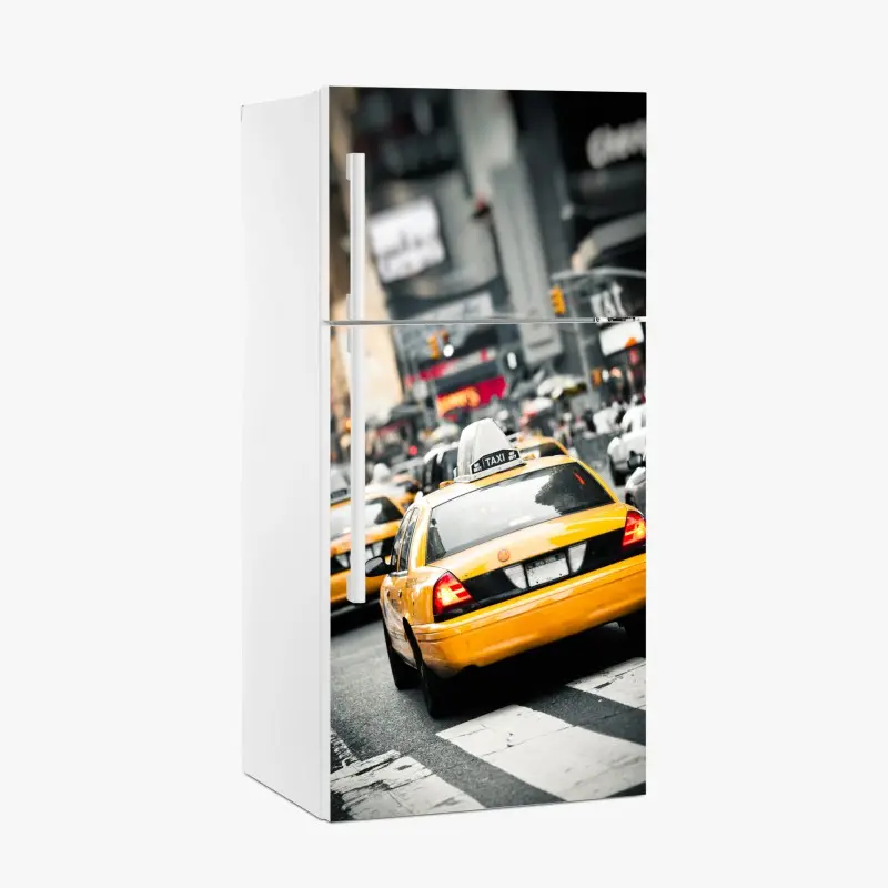 Kühlschrankaufkleber gelbes taxi in den straßen von New York