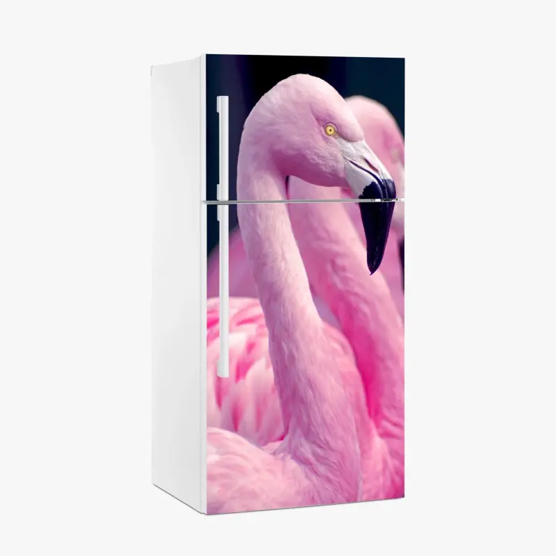Kühlschrankaufkleber anmutiges rosa flamingo-porträt