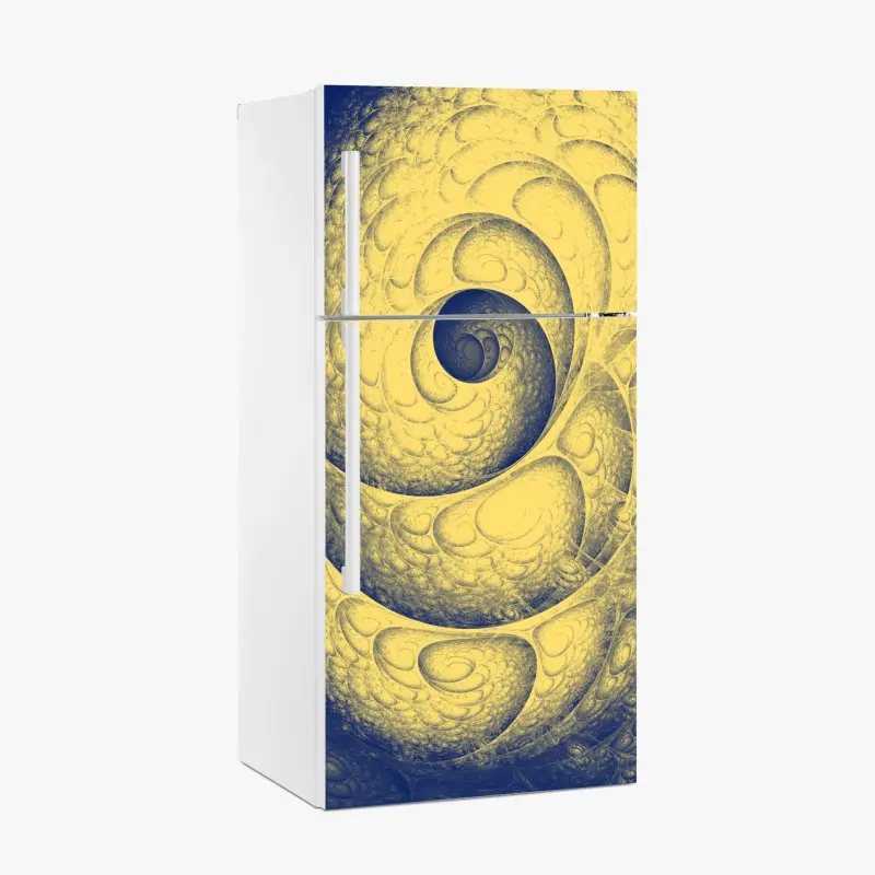 Kühlschrankaufkleber goldene spiralförmige fraktalstruktur