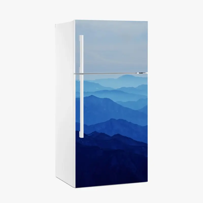 Kühlschrankaufkleber neblige blaue bergschichten
