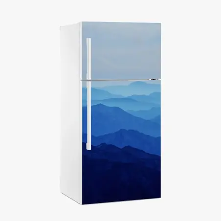 Kühlschrankaufkleber neblige blaue bergschichten – Pixers®