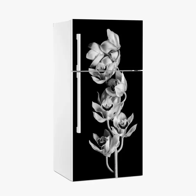 Kühlschrankaufkleber eleganter monochromer orchideenstiel