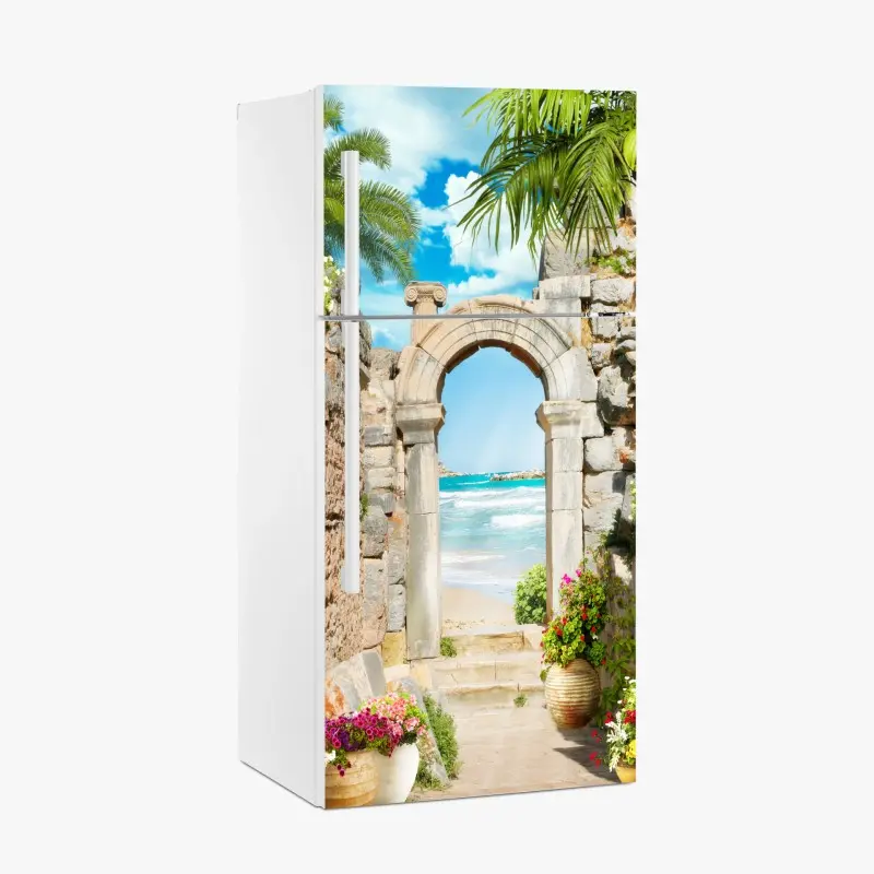 Kühlschrankaufkleber sonniger bogen zum meer