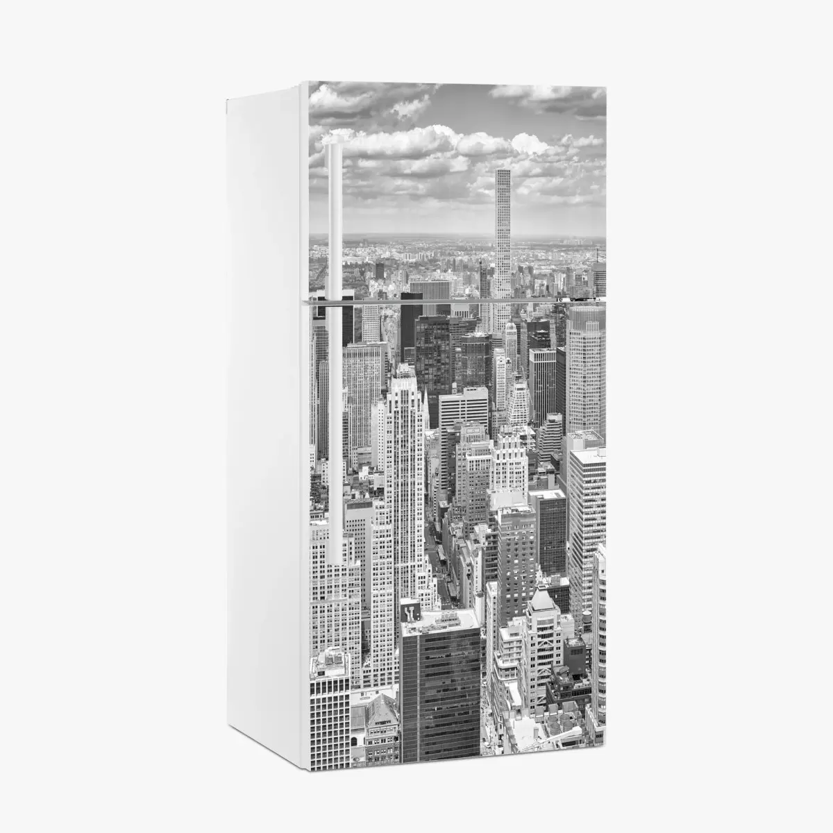 Kühlschrankaufkleber panorama von New York in schwarzweiß – Pixers®