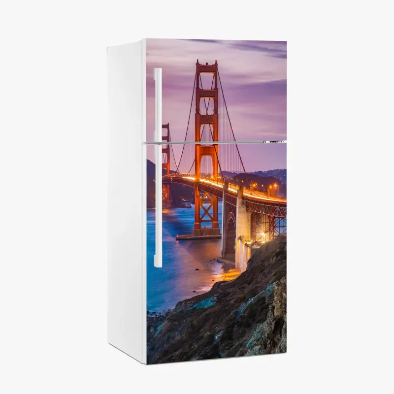 Kühlschrankaufkleber golden gate bridge bei dämmerung, San Francisco