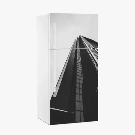Kühlschrankaufkleber monochromer wolkenkratzer in perspektive – Pixers®
