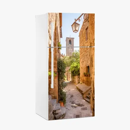 Kühlschrankaufkleber sonnige gasse in Civita di Bagnoregio – Pixers®