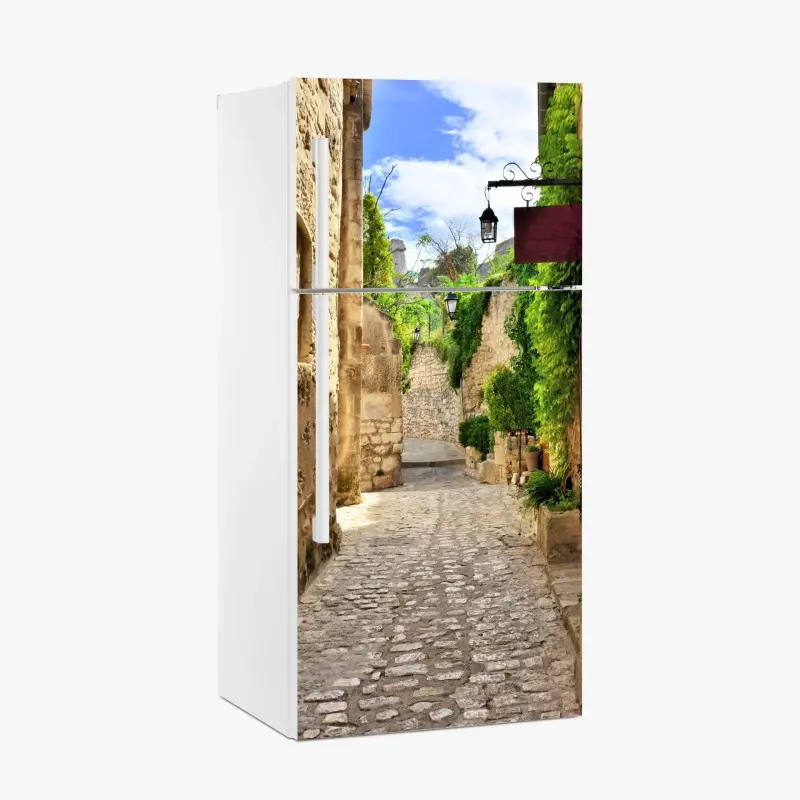 Kühlschrankaufkleber reizende kopfsteinpflasterstraße in Les Baux de Provence