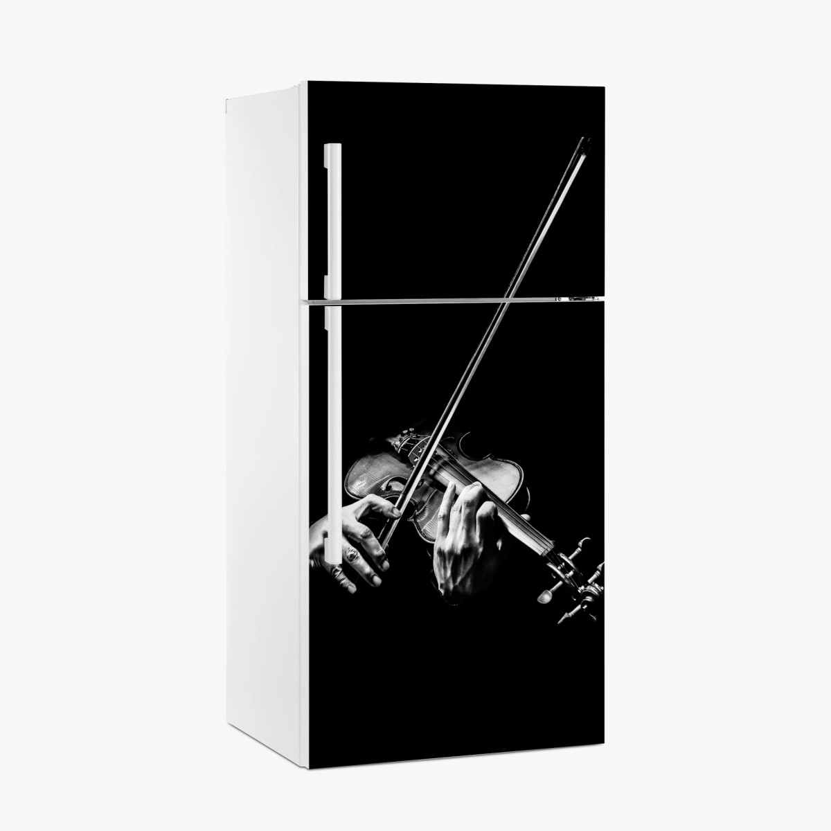 Kühlschrankaufkleber monochrome hände eines geigers – Pixers®