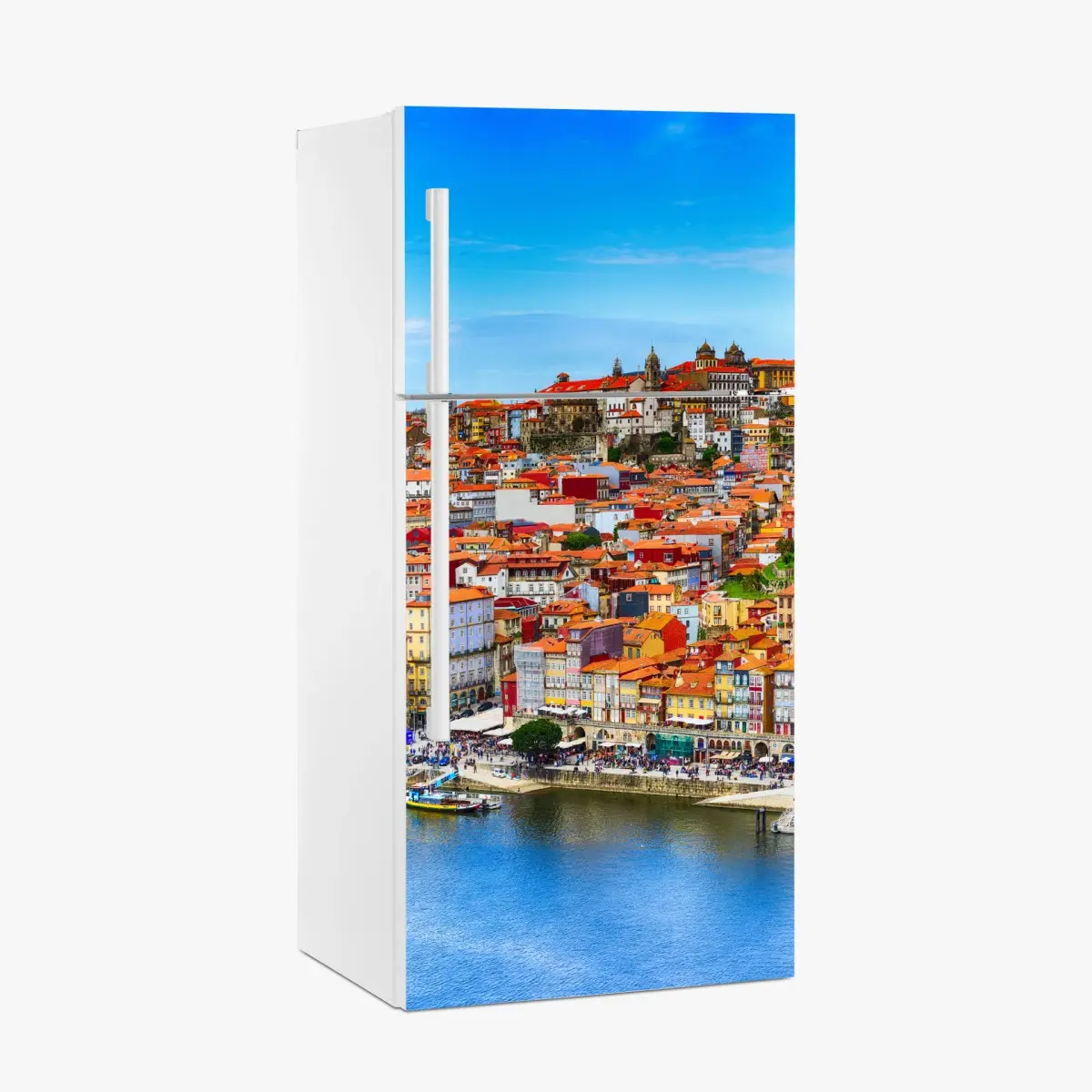 Kühlschrankaufkleber Porto buntes uferpanorama – Pixers®