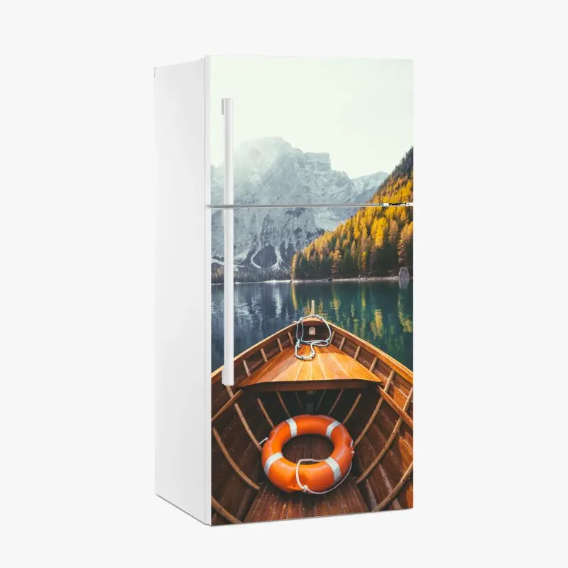 Kühlschrankaufkleber sonnenaufgang am Lago di Braies