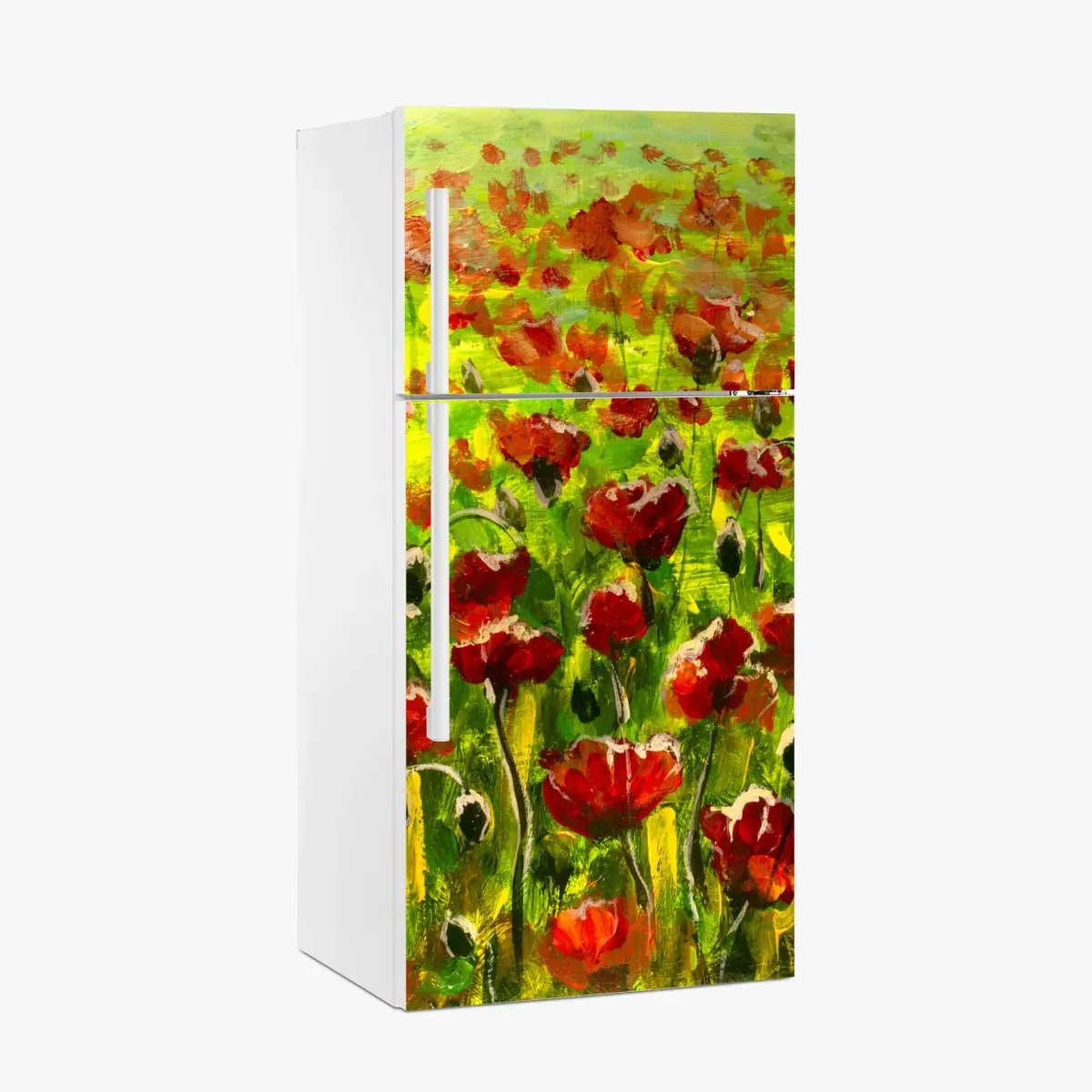 Kühlschrankaufkleber feld roter mohnblumen – Pixers®