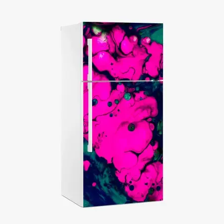 Kühlschrankaufkleber neonpink flüssige abstraktion – Pixers®