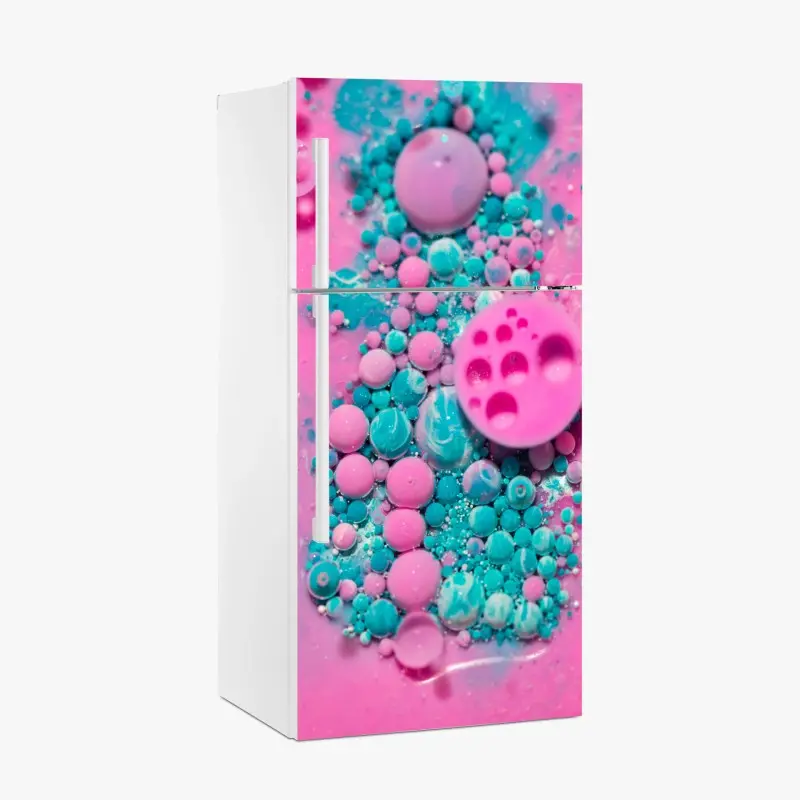 Kühlschrankaufkleber rosa und türkis marmor abstrakt