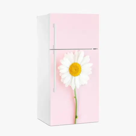 Kühlschrankaufkleber weißes gänseblümchen auf pastellrosa hintergrund – Pixers®