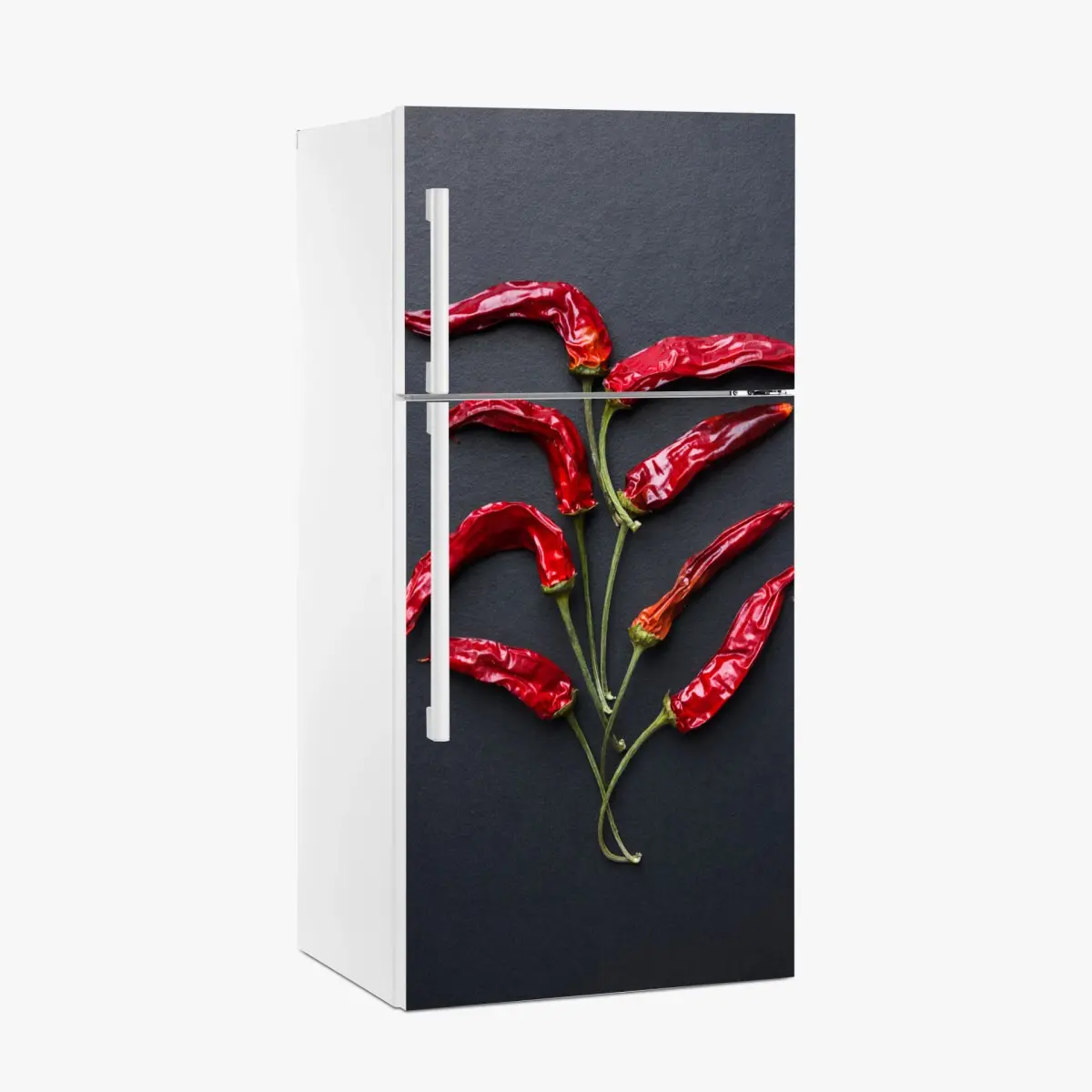 Kühlschrankaufkleber kulinarische grafik mit roten chilischoten – Pixers®