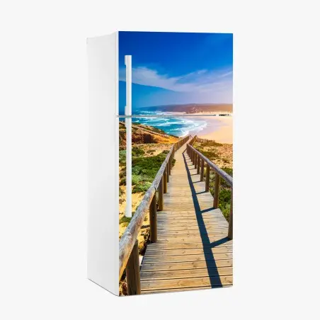 Kühlschrankaufkleber steg zur Praia da Bordeira – Pixers®